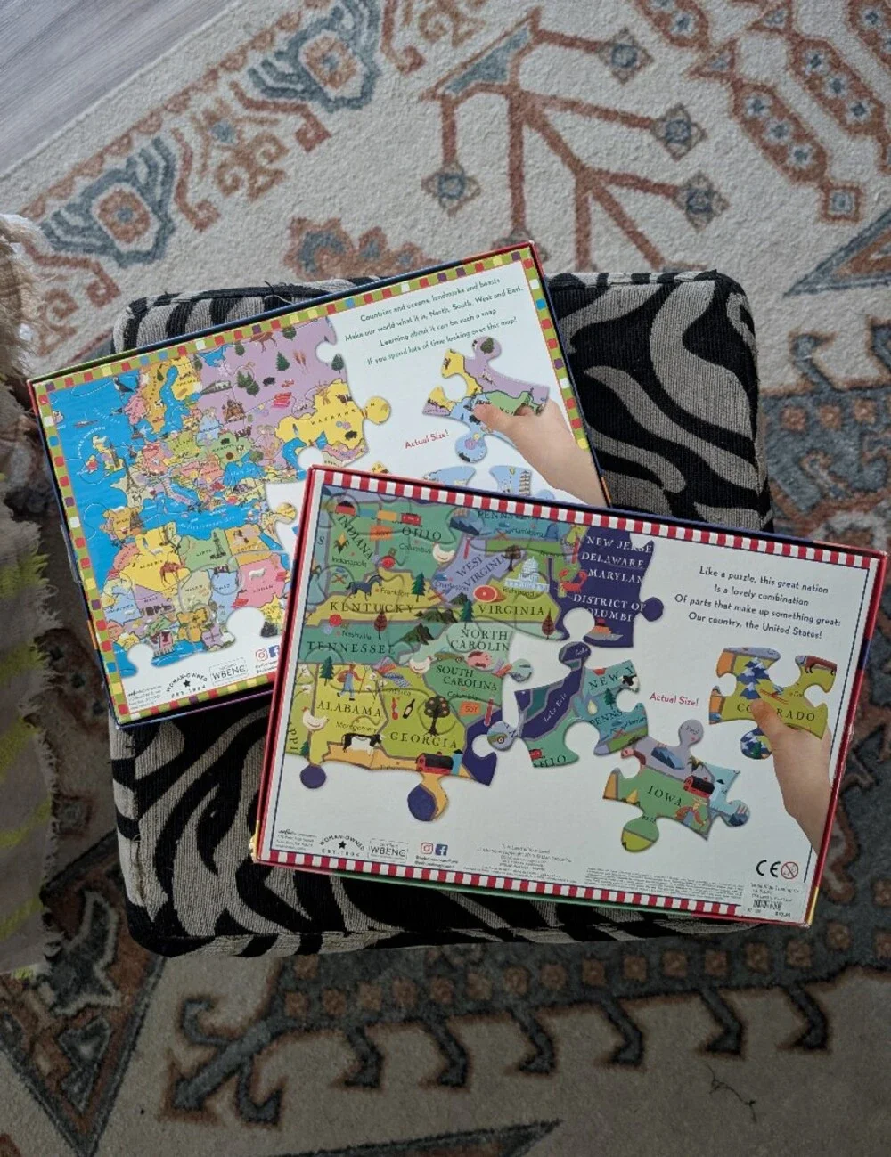 Eeboo World Map & US Map Bundle 100 Pcs
